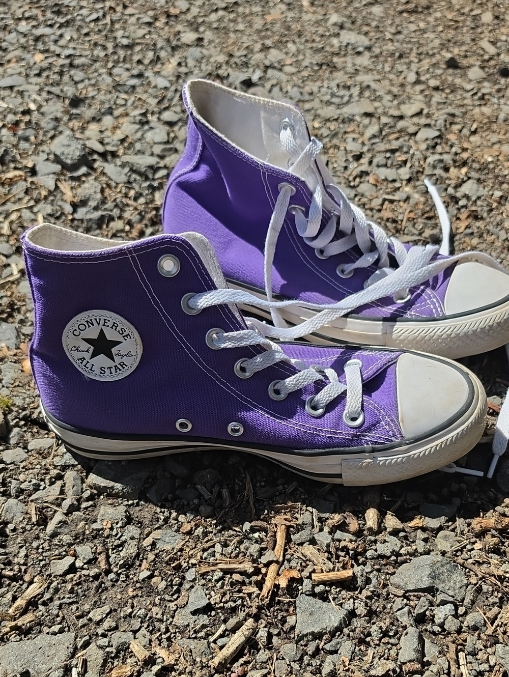 Converse Purple High-Top Canvas Sneakers with White Trim